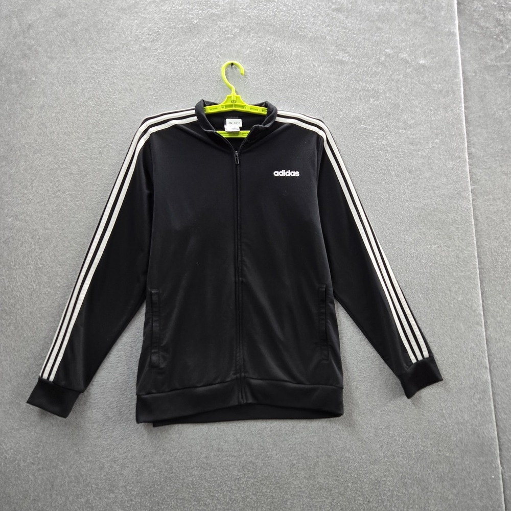 Adidas Men Jacket L Black Activewear Track Zipper Long Sleeve